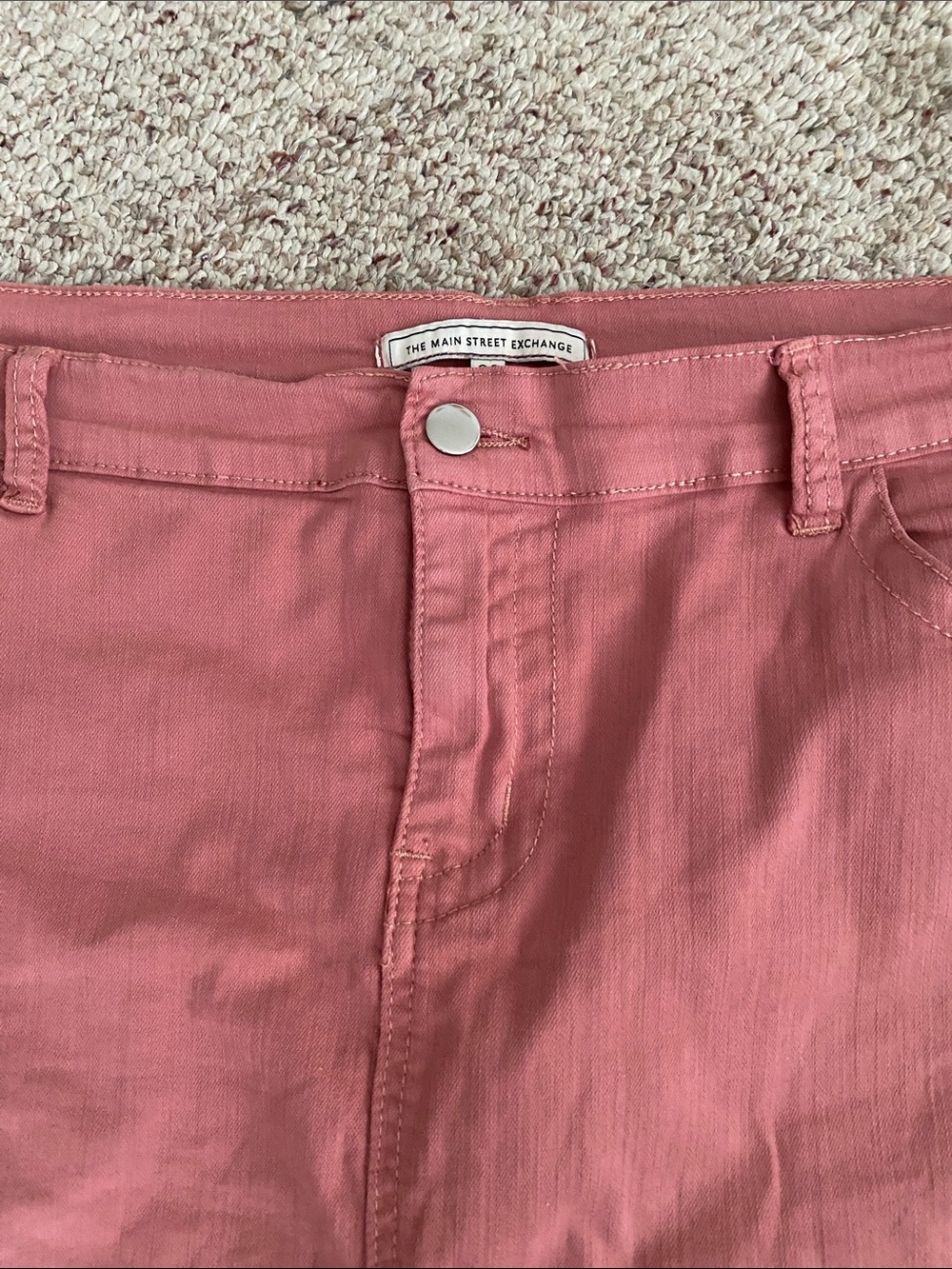 Main Street Exchange Retired Leah Rose Salmon Denim Pencil Skirt - Picture 4 of 4